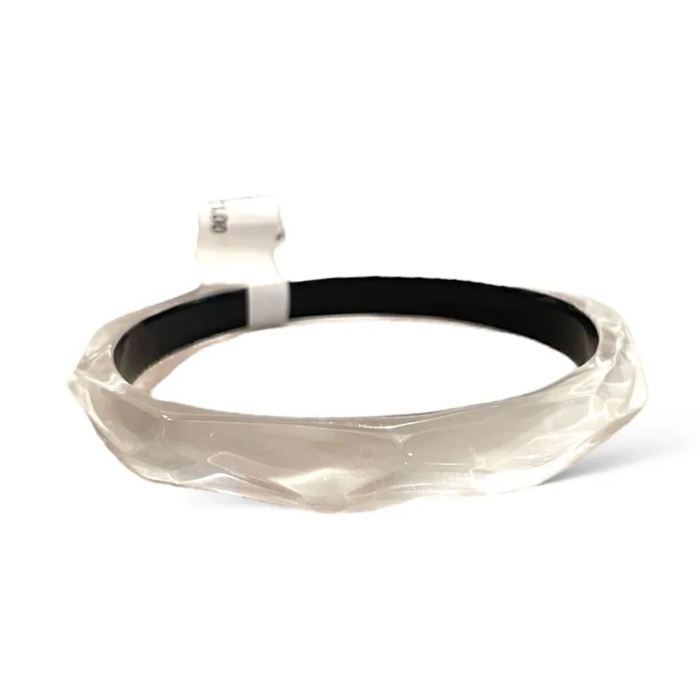 ALEXIS BITTAR Pearl White Lucite Bangle (O/S)